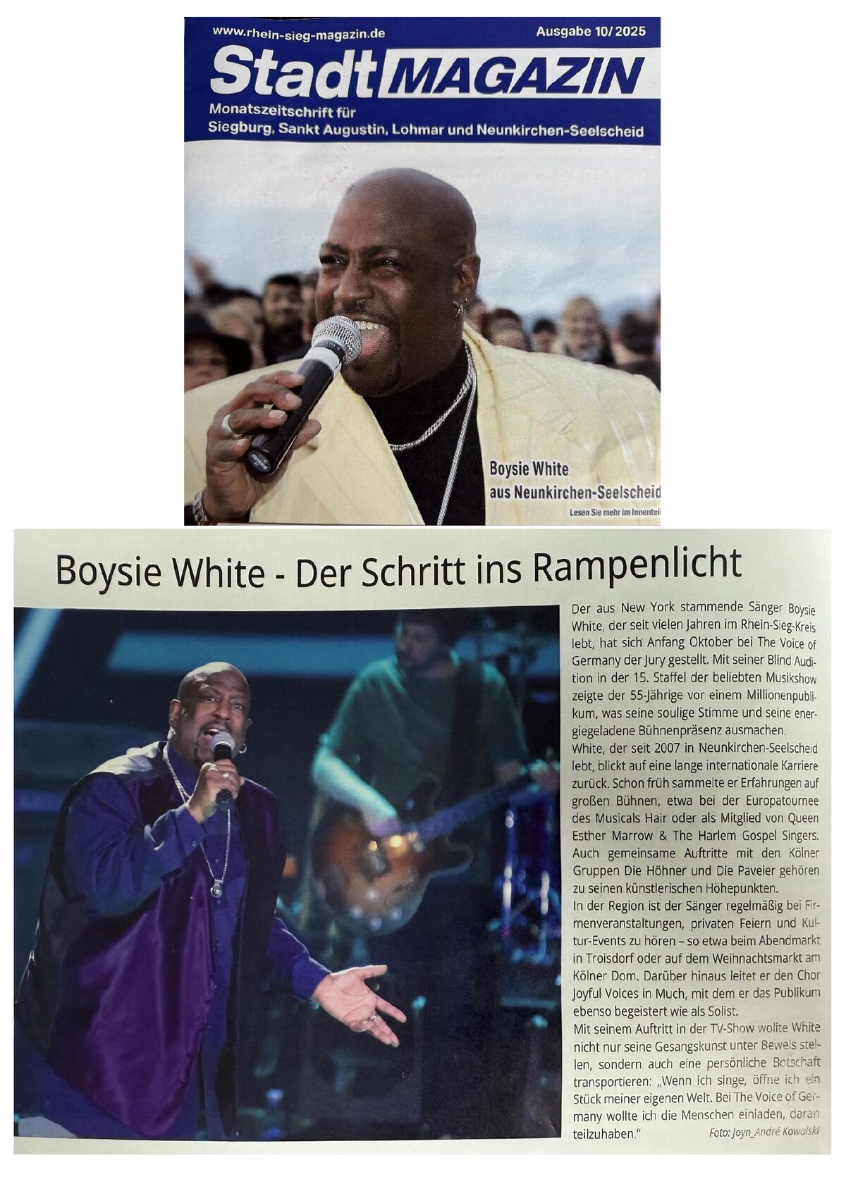 Stadtmagazin Ausgabe 10/2025: Boysie White – Der Schritt ins Rampenlicht